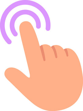 Touch hand icon, finger tap. Simple, minimal flat cartoon vector illustration.