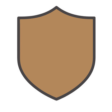 Brown shield icon isolated