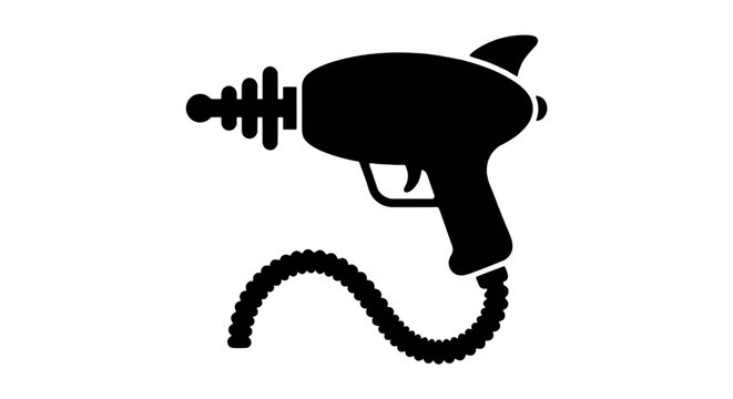 Vector illustration of retro ray gun icon, scifi space weapon and futuristic laser blaster on a transparent background