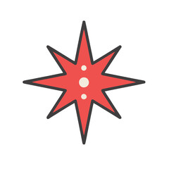 Fototapeta premium Red starburst icon with cream circles