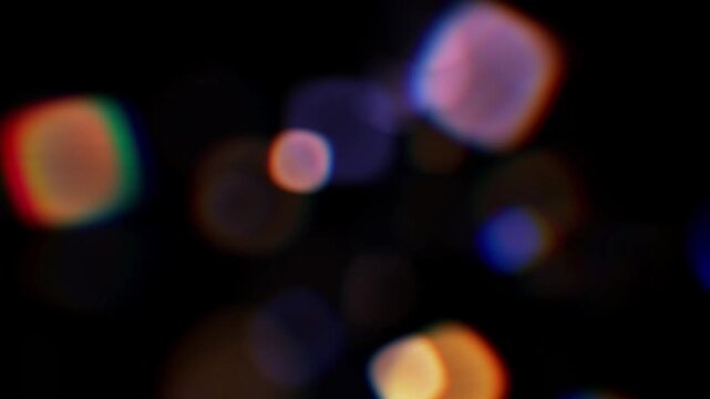 Colorful Blurred Bokeh Lights and Glowing Circles Abstract Background Animation