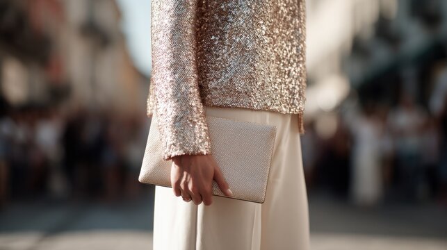 Fashion moment on a busy street