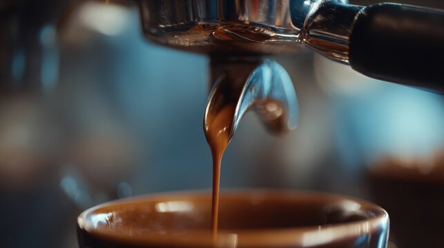 Coffee brewing in a cafe scene