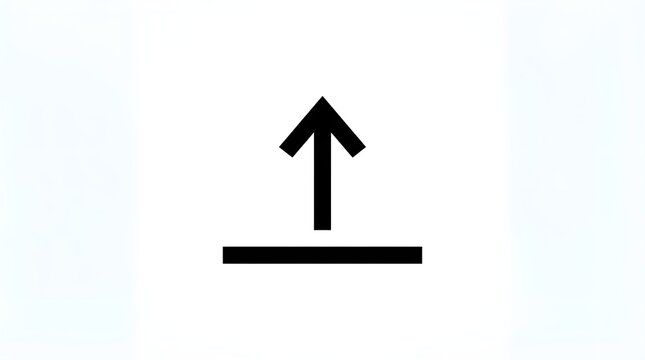 Simple black and white upward arrow above a horizontal line, representing upload, transfer, submission, and digital sharing.