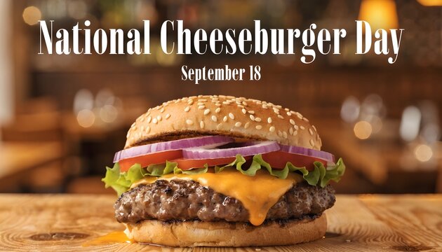 Juicy burger with flame on national burger day