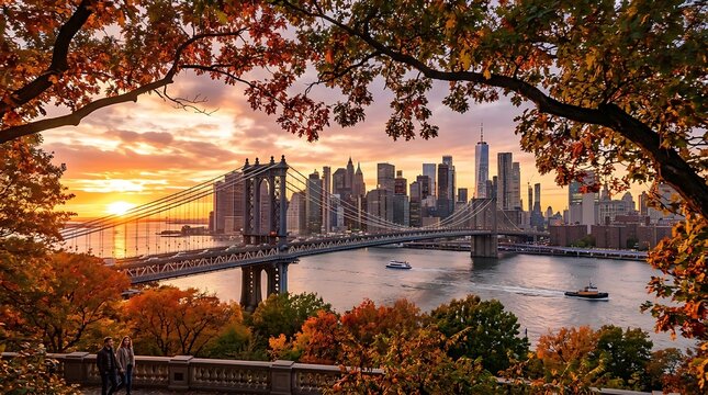 autumn in new york city landscape , Fall And Autumn Season, Halloween, Thanksgiving