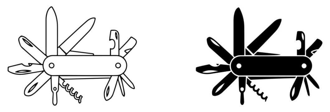 swiss pocket knife multi tool icon