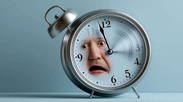 Panicked wall clock running late, humorous home decor