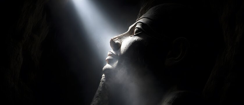 Dark moody dramatic portrait silhouette elegantly composed