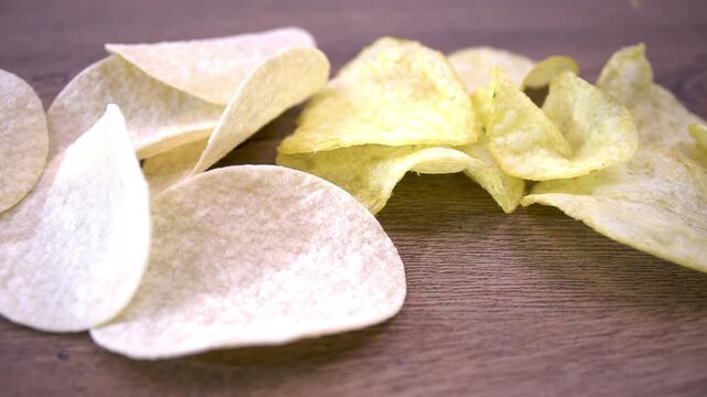 Sliced Potato Chips and Formed Potato Crisps Compared Side by Side