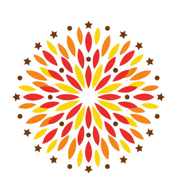 Abstract floral pattern with stars and dots