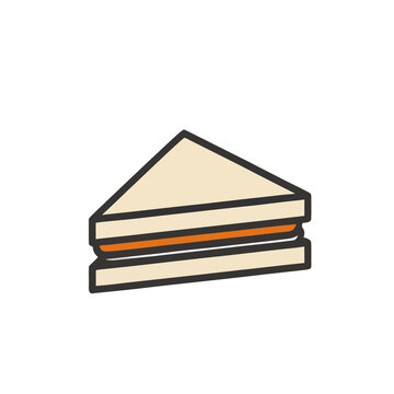 Triangular sandwich slice isolated on transparent background