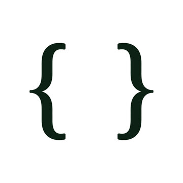 Curly brackets punctuation mark coding bracket icon vector illustration
