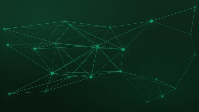 Emerald fintech network growth abstract seamless loop background finance 4K Ultra HD