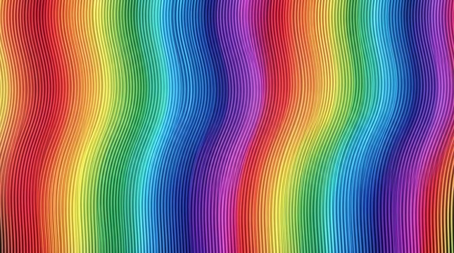 Smooth mesh gradient in rainbow multicolor tones, with a vertical stripe pattern, abstract holographic background wallpaper