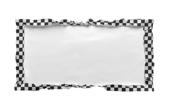 Distressed monochrome checkered frame with copy space