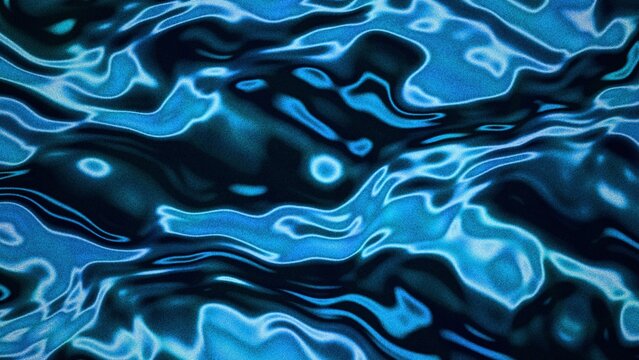 Abstract blue flowing energy waves  glowing liquid pattern  grainy tex