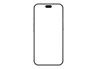 Fototapeta na wymiar New iPhone 18. Modern frameless smartphone isolated, mobile phone mockup with empty screen on transparent background, layout of smartphone template
