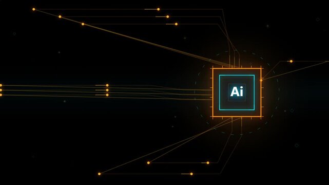 Digital neural network microchip processing data streams in dark space