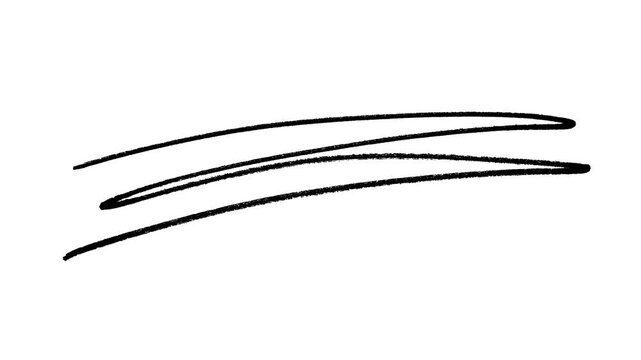 Hand-drawn black marker style double curved underline strokes
