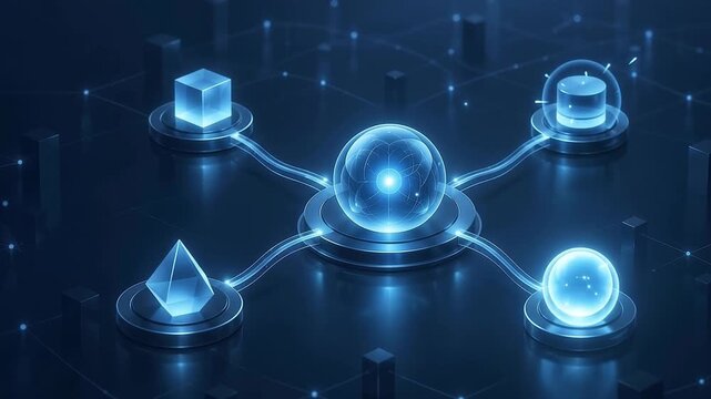 Premium 2.5D multi agent coordination network with connected AI nodes and a shared glowing hub for enterprise automation, orchestration, and collaborative AI concepts.