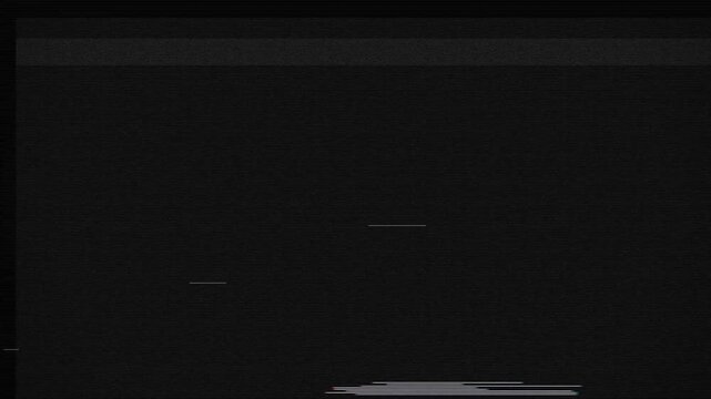 Dark Screen Glitch Lines and Digital Television Static Noise