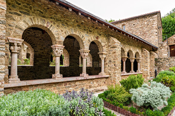 Fototapeta premium Abbey of Saint Martin du Canigou. Pyrenees-Orientales department in France, founded by monks of the Benedictine order