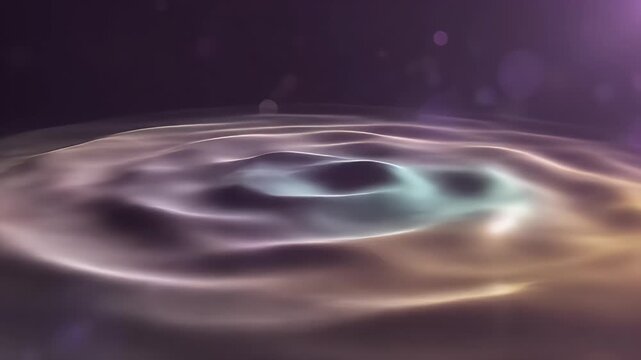 Abstract Purple Light Particles Moving In Dark Environment