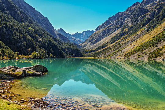 Lac de Gaube, Gaube Lake is a lake in the French Pyrenees, near the town of Cauterets in France