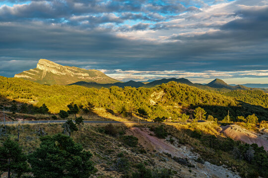 The Oroel Peak, Pena Oroel in the Pyrenees, Jaca, Huesca in Spain.