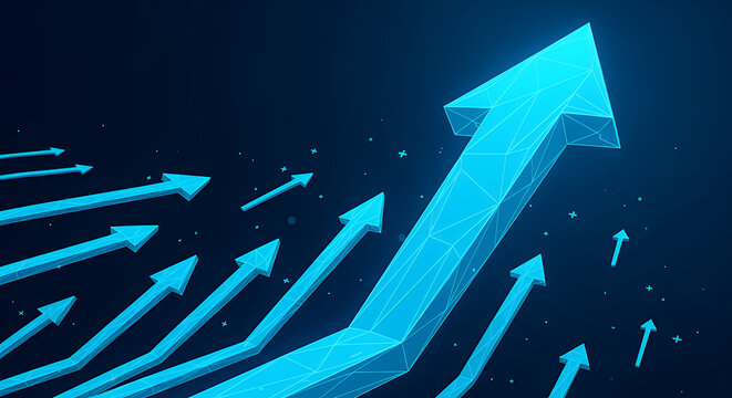 Dynamic Blue Upward Arrow Network Graph