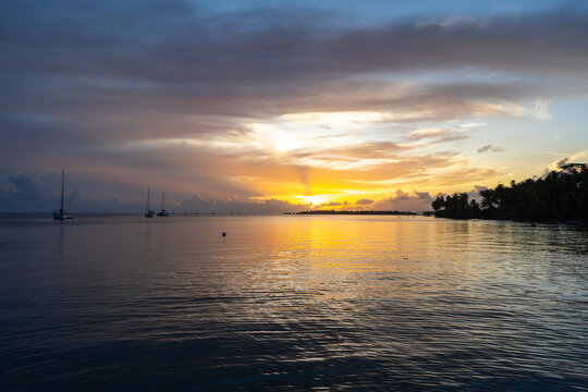 Sunset Over Tahaa Island, French Polynesia