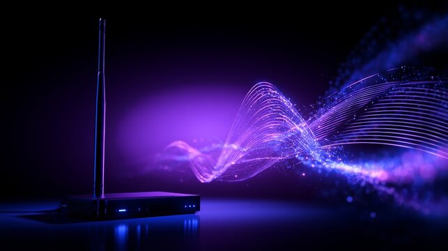 Wi-Fi Router Transmitting Wireless Network Data
