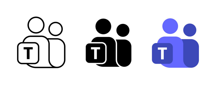 Microsoft teams new 2026 logo icon set, updated Microsoft team logotype styles on transparent bg - vector