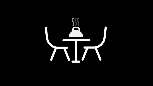 Clean silhouette design perfect for representing coffee shops, tea houses, dining areas, breakfast spots, or cozy meeting spaces.