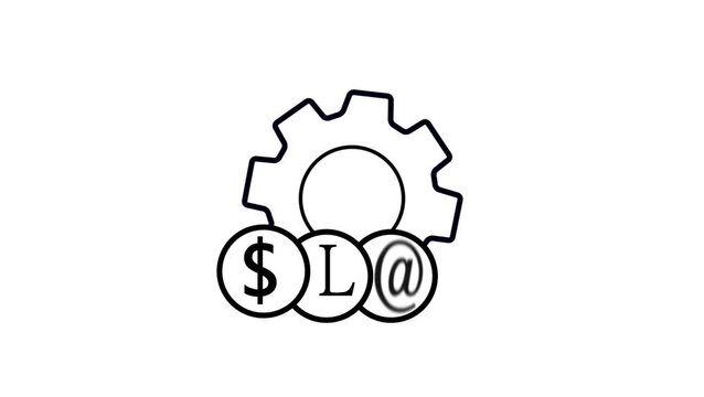 Gear with Percent Coin Icon Representing Financial Operations, Interest Rates, Discount Settings, and Cost Efficiency