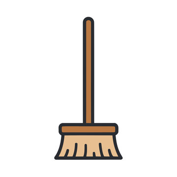 Broom icon isolated on transparent background
