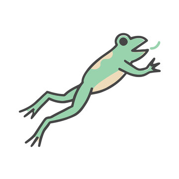 Cartoon frog jumping
