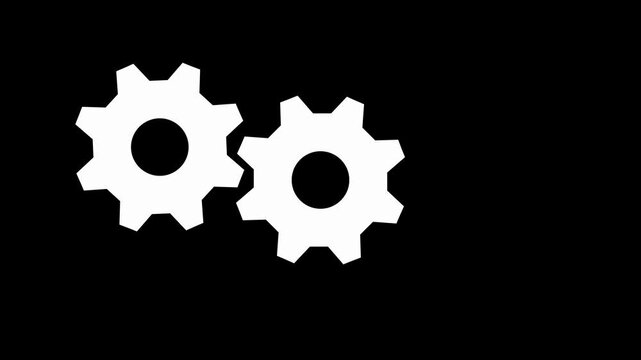 Update setting icon setup animation. setting icon with spinning gears icon animated. Technology gear icon concept animation.