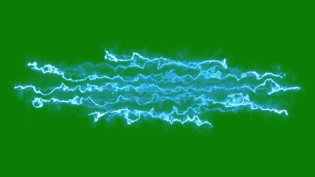 Bright lightning thunder energy flash effect with powerful electric strikes, glowing plasma sparks, dynamic blue discharge, hand drawn explosion bursts and dramatic storm transition animation 4k vfx
