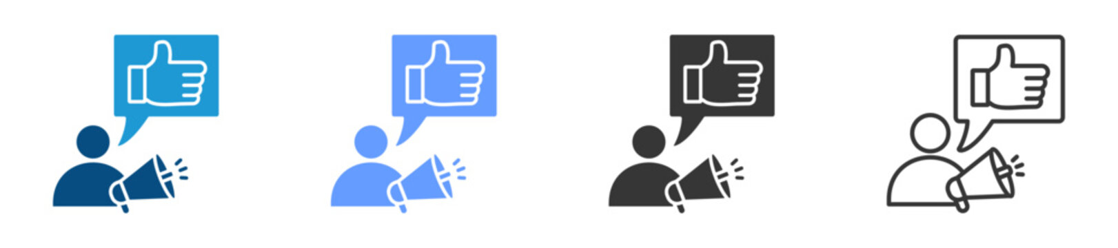 INFLUENCER icon set multiple style collection