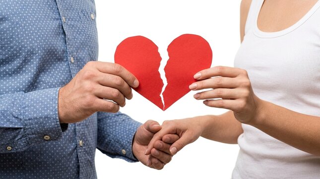 Broken Heart Symbol Shared Between Two People.