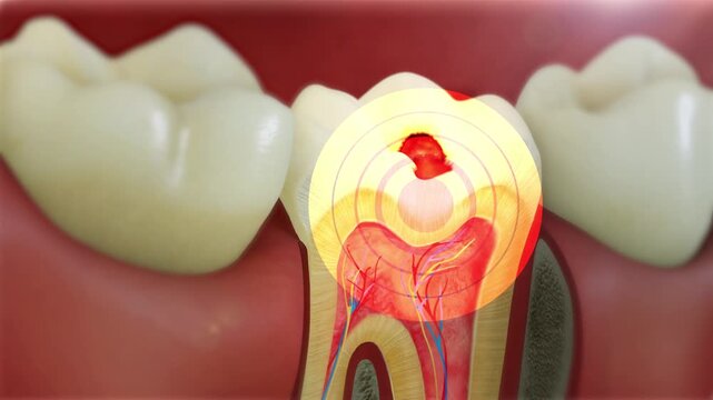 Inside the Damaged Tooth: Visualising Gum, Pulp, and Nerve Pain. Medically accurate dental 3D animation