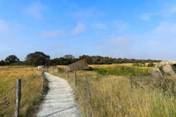 Fototapeta premium Pointe du Hoc memorial site of D Day Invasion of die Allied forces on a summer day. Photo taken July 16th, 2026, Pointe du Hoc, Normandie, France.