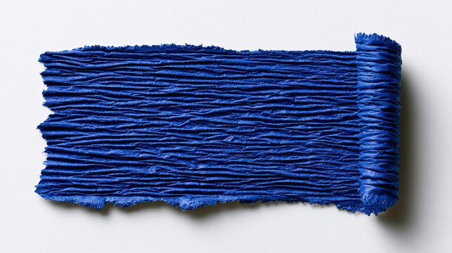 Close-up of Blue Textured Fabric with Ruffled Edges.