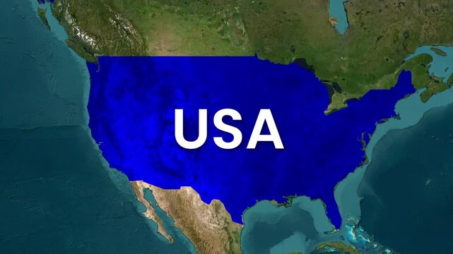 Texas state map location animation zooming on United States geography video