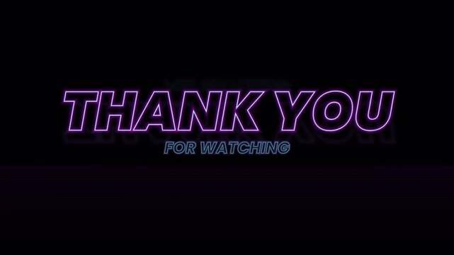 Retro Futuristic Neon Outro With Bold Italic Text And Floor Reflection alpha chanel in 4k video