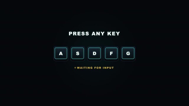 4K Press Any Key Retro Arcade Input Detected Black Background