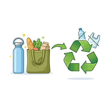 Circular Arrows Illustrating Product Design Reuse Cycle for Sustainability