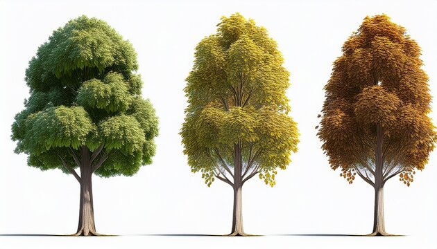 Isolated Cutout Tree Alnus Glutinosa In Different Model Option Daylight Summer Season Best Use For Landscape Design And Post Pro Render